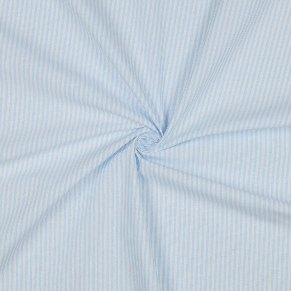 Yarn-Dyed Cotton Stripe in Light Blue