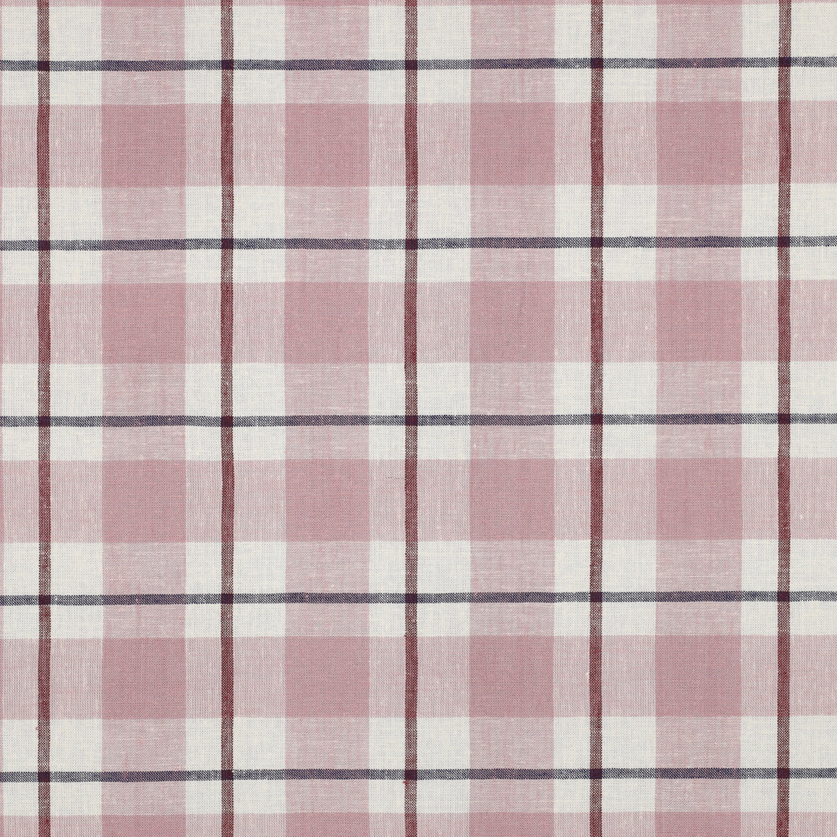 Linen Viscose Check in Old Rose