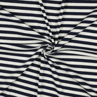 Striped Cotton Rib Knit in Navy