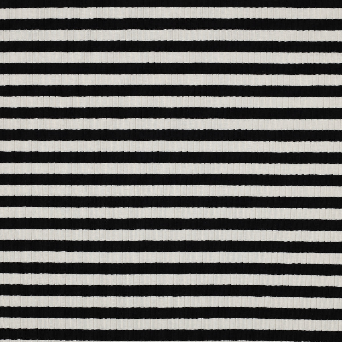 Striped Cotton Rib Knit in Black