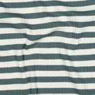 Striped Cotton Rib Knit in Petrol