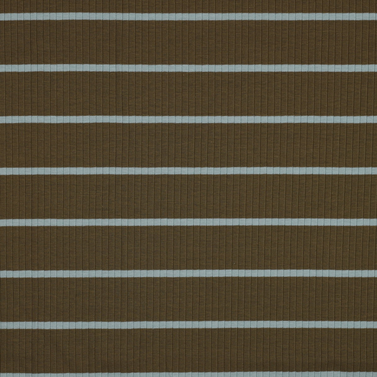 Striped Cotton Rib Knit in Army Green and Mint