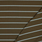 Striped Cotton Rib Knit in Army Green and Mint
