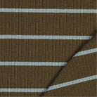 Striped Cotton Rib Knit in Army Green and Mint