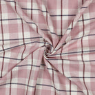 Linen Viscose Check in Old Rose