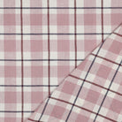 Linen Viscose Check in Old Rose