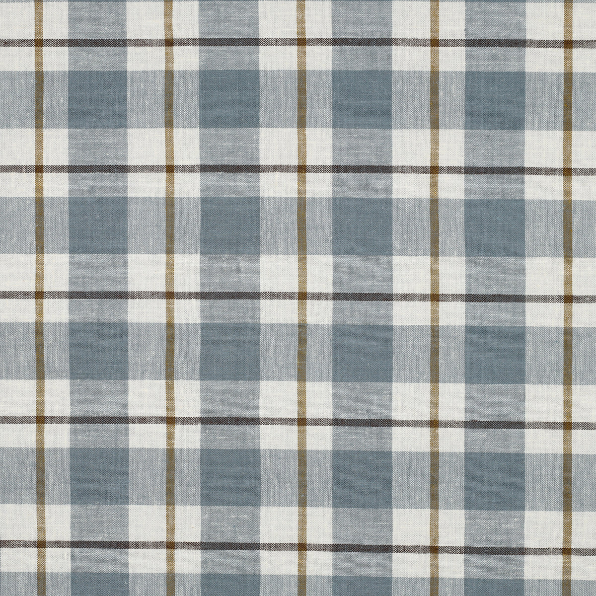 Linen Viscose Check in Old Blue