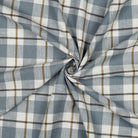 Linen Viscose Check in Old Blue