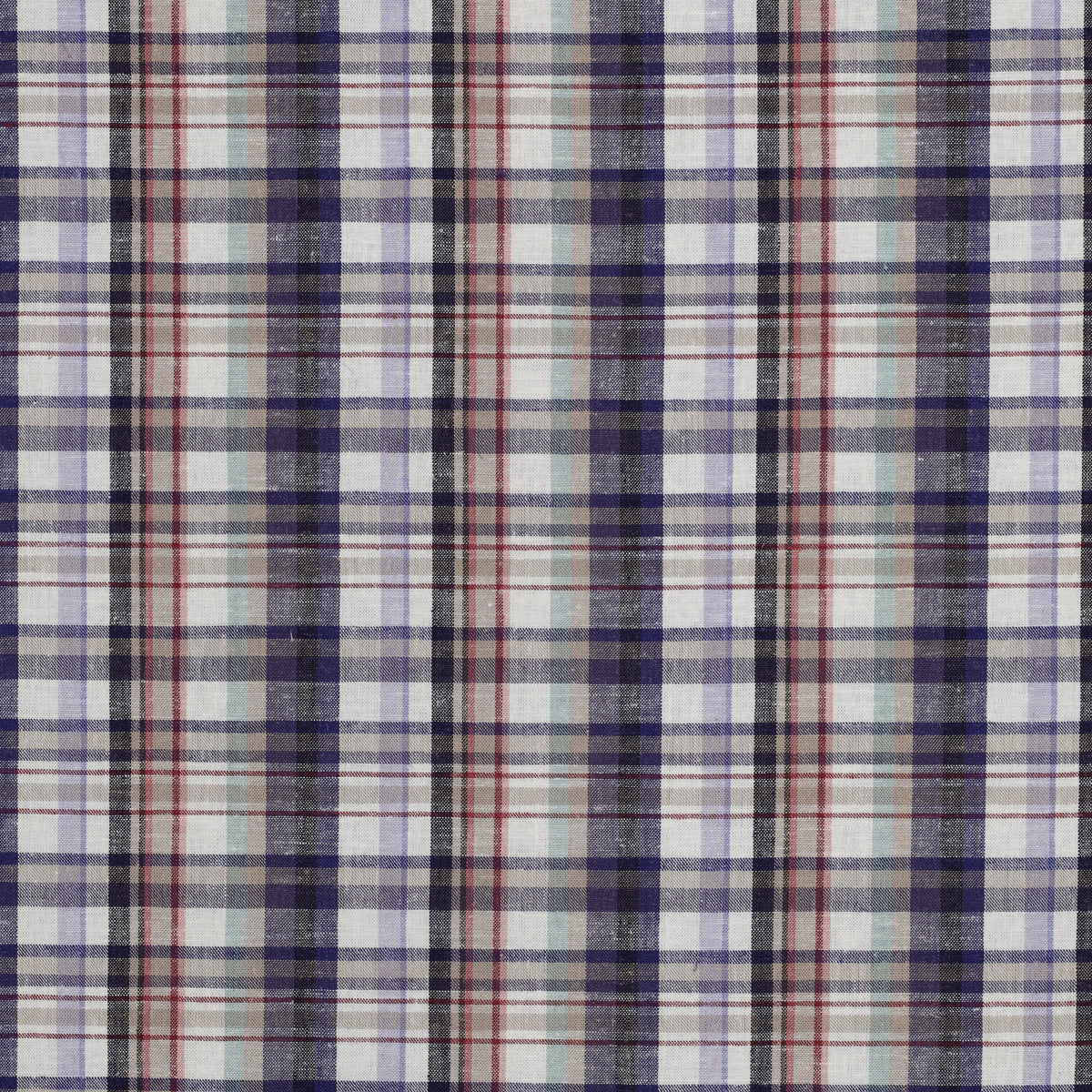 Linen Viscose Check in Blue
