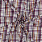 Linen Viscose Check in Cyclamen